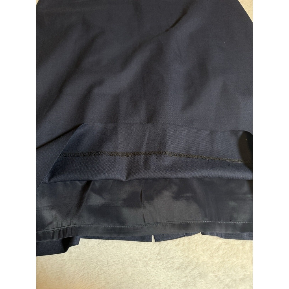J.CREW Women's Monday Dress Lined Solid 100% Blue Wool Ruffle Sheath Career Sz 8 - Picture 16 of 16